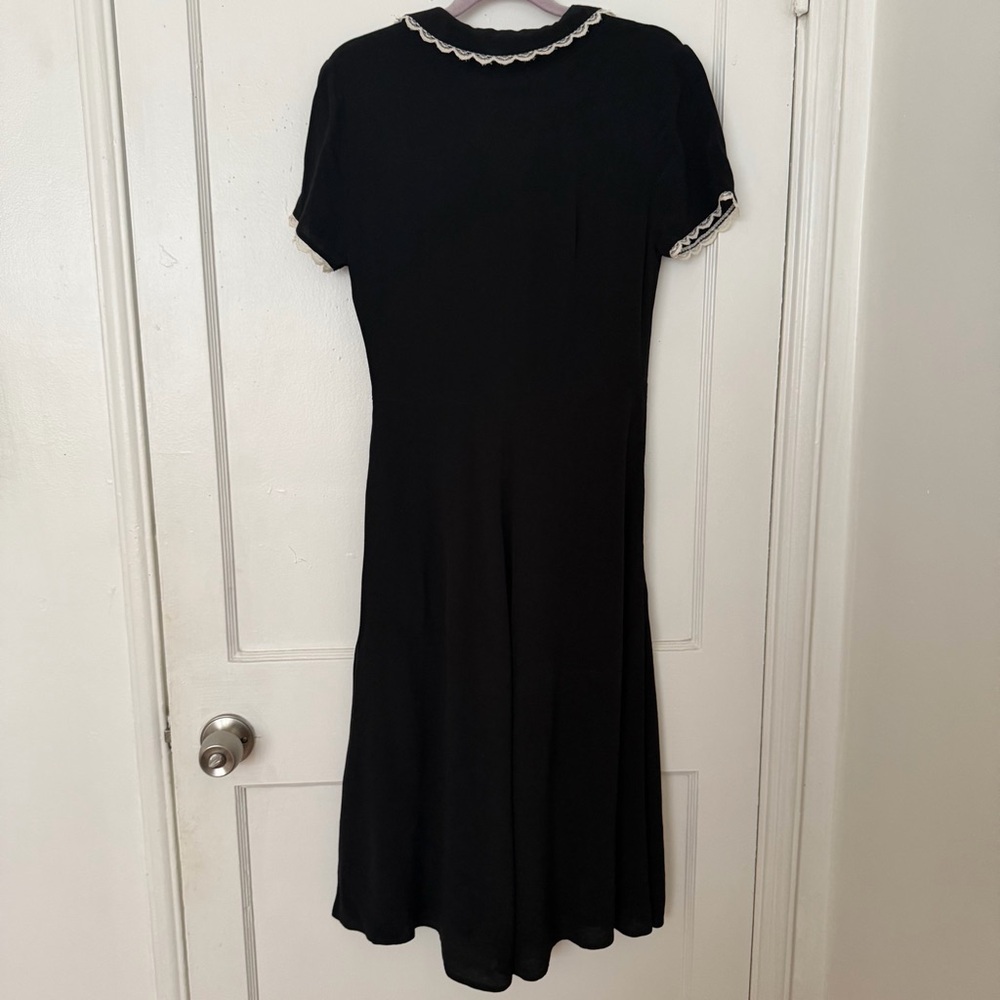 Christy Dawn Black Midi Dress with White Trim - Picture 12 of 13